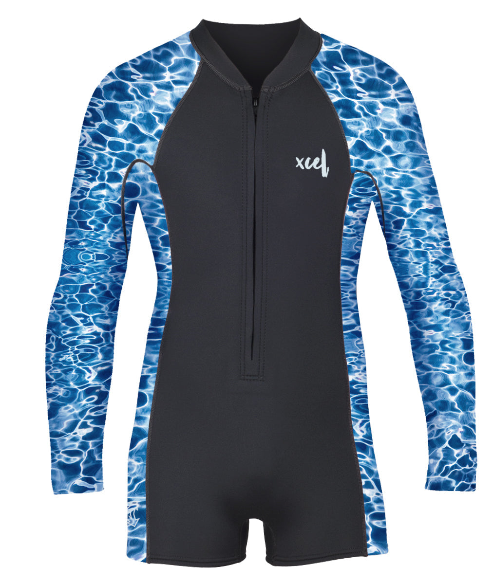 Girls Ocean Ramsey Water Inspired Axis Long Sleeve Front Zip Springsuit 2/1mm