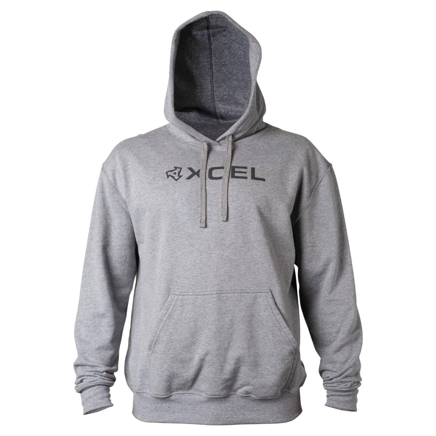Men's Corp Logo Long Sleeve Hooded Fleece - Heather Grey