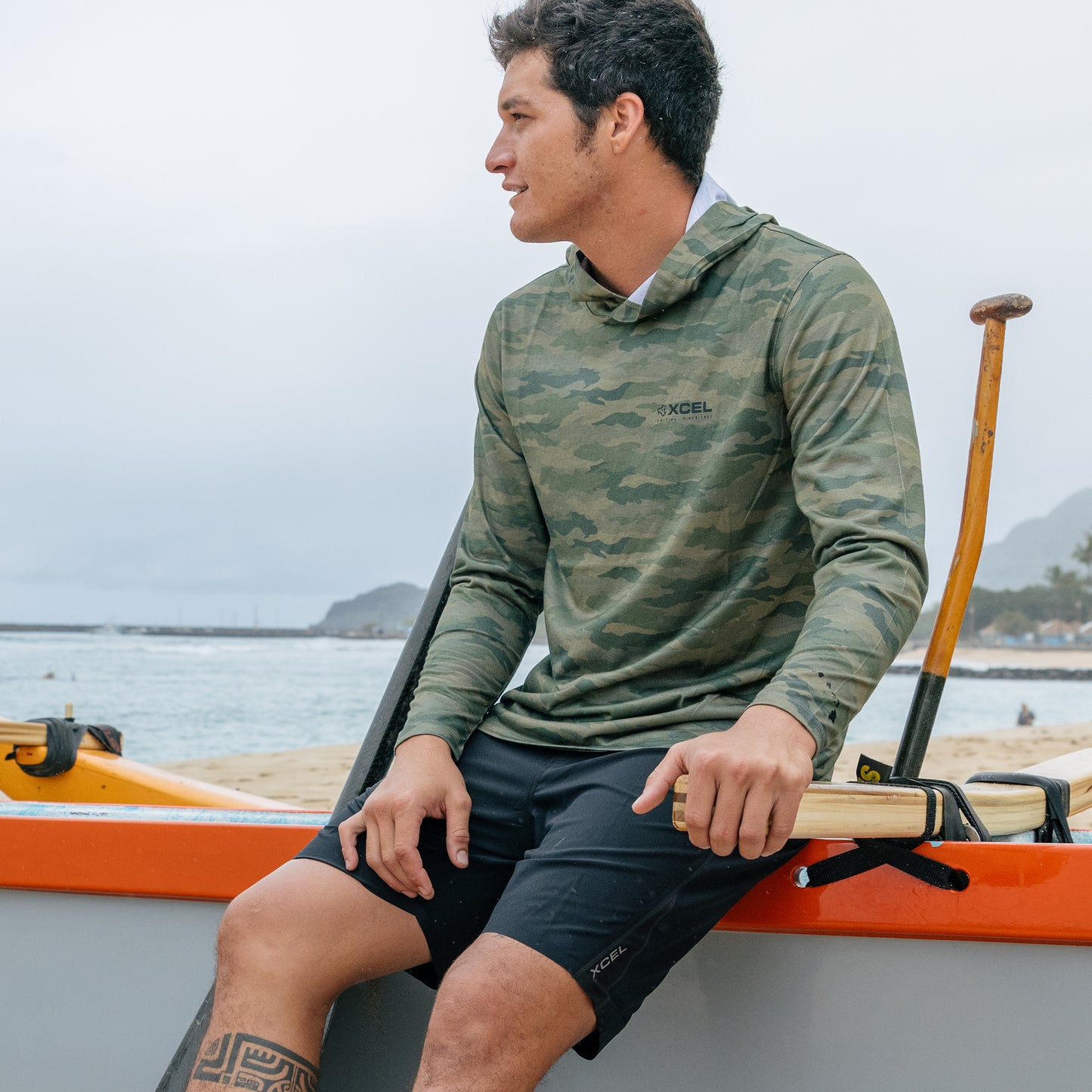 Men's ThreadX Hawaiian Hooded Camo Long Sleeve UV Top