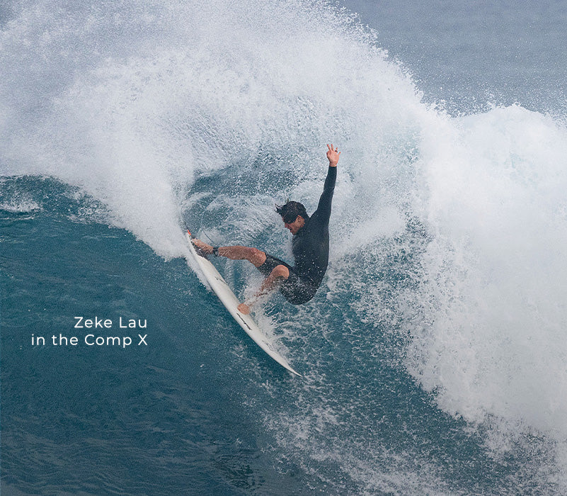 Zeke Lau in the Comp X surfing on a wave