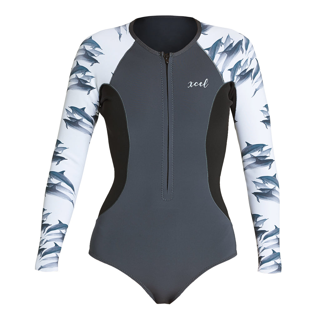 Women's Ocean Ramsey Water Inspired Axis Long Sleeve Front Zip Springsuit 1.5/1mm