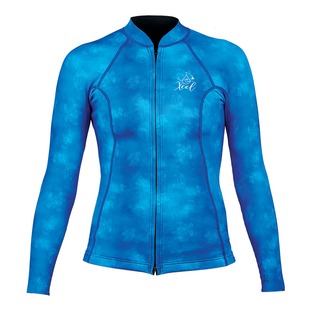 Women's Ocean Ramsey Water Inspired Axis Long Sleeve Front Zip Jacket 2/1mm