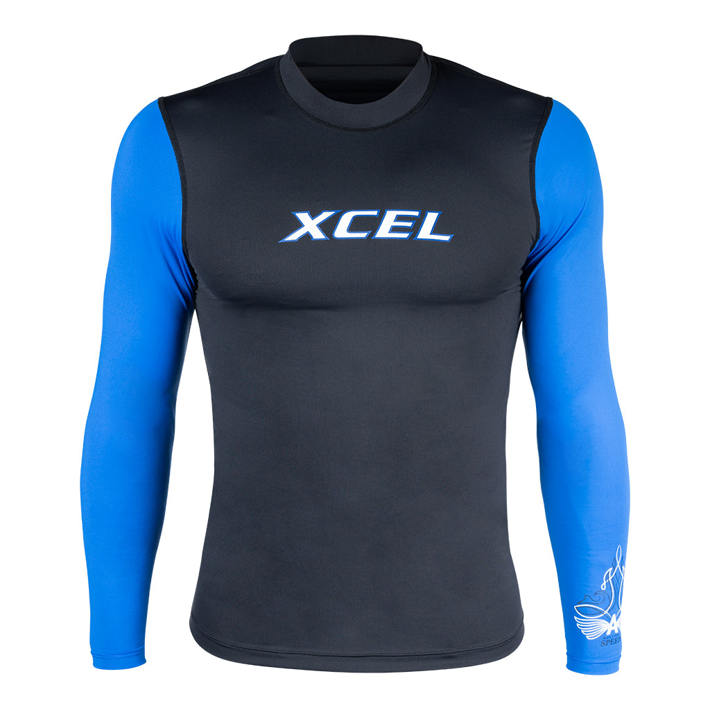 Xcel | Men's Archy's Garage Long Sleeve Premium Stretch Relaxed Fit UV | Black/Royal / L