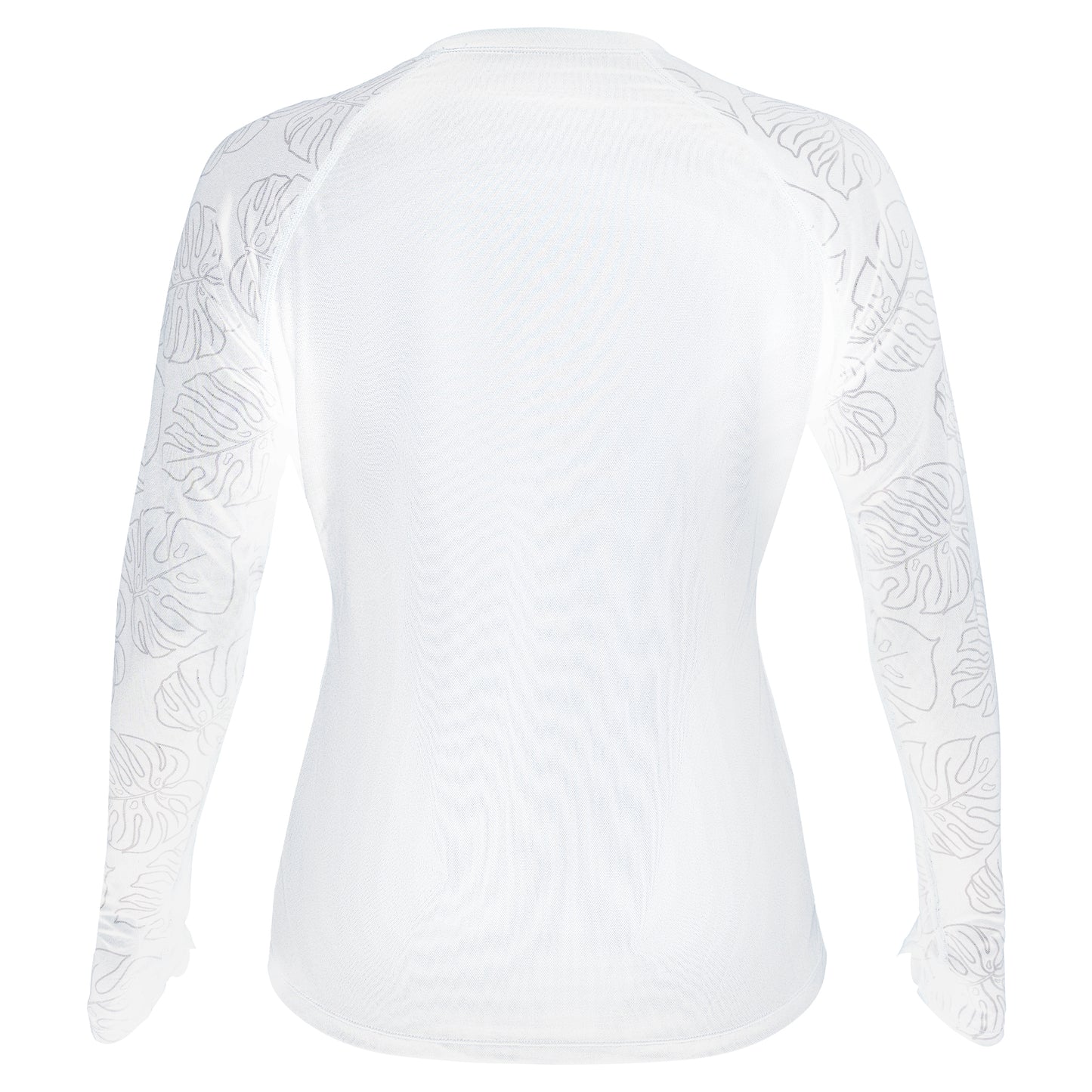 Women's Long Sleeve Relaxed Fit VentX UV Top - White/Monstera Print