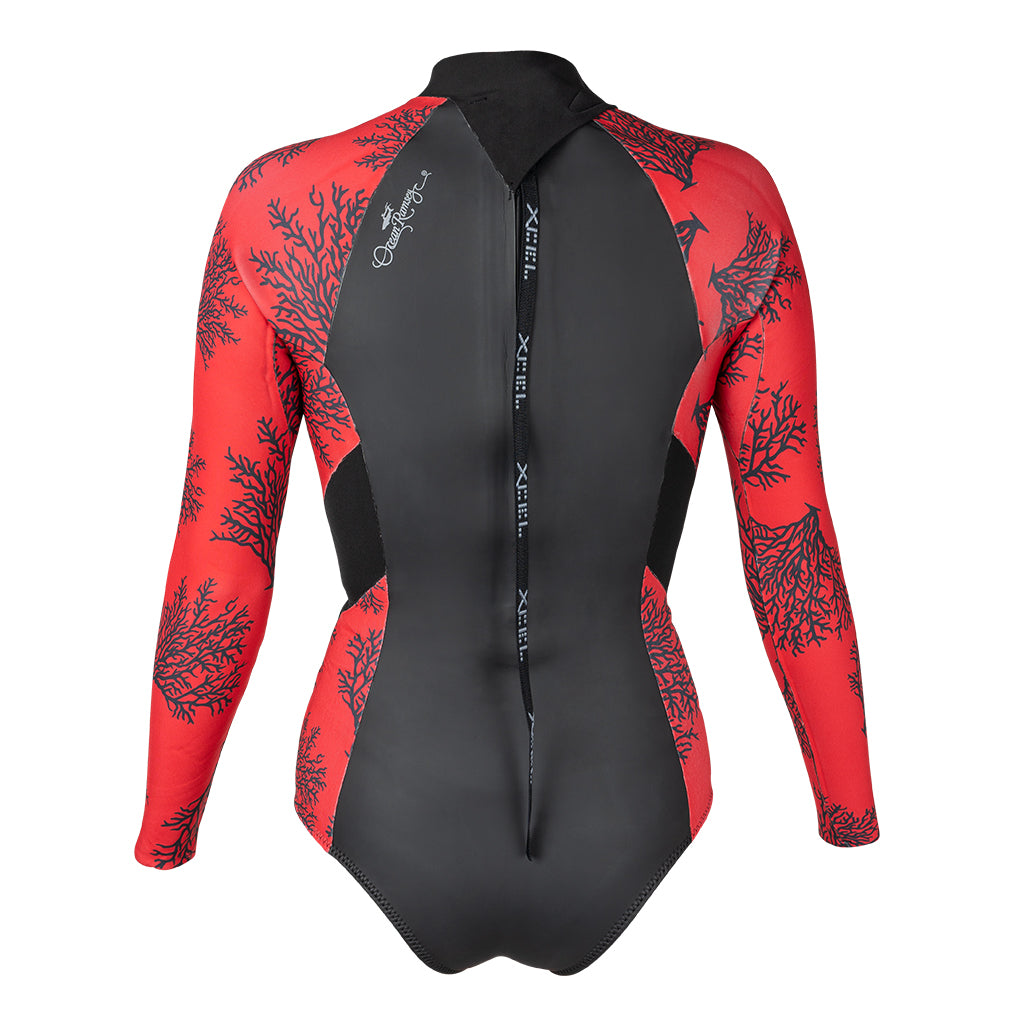Women's Ocean Ramsey Water Inspired Axis Long Sleeve Back Zip Glide Skin Springsuit 2mm