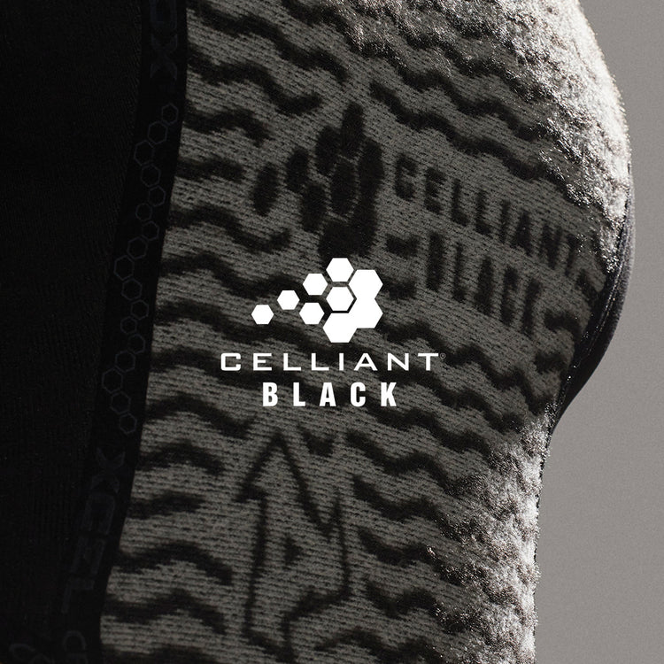 Xcel Celliant Black wetsuit technology close up image