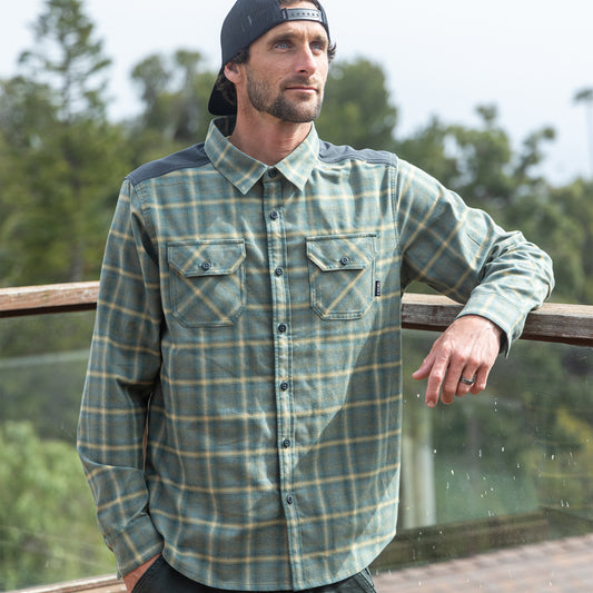 Men's Flannel Shirt - Olive Plaid/Graphite
