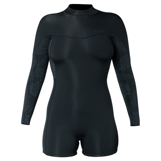 Women's Axis Long Sleeve Back Zip Boy Short Spring Wetsuit 2mm