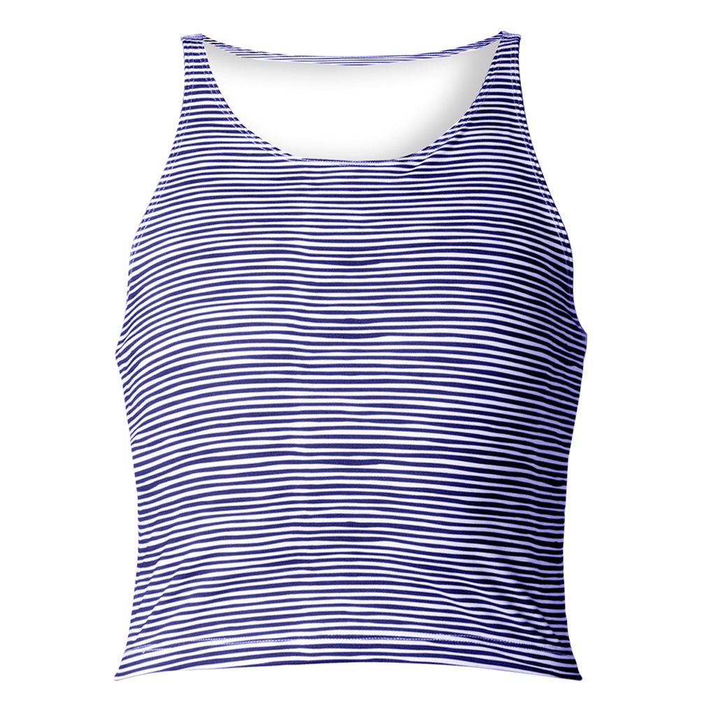 Women's Premium Stretch Striped 8oz Crop Tank UV Top
