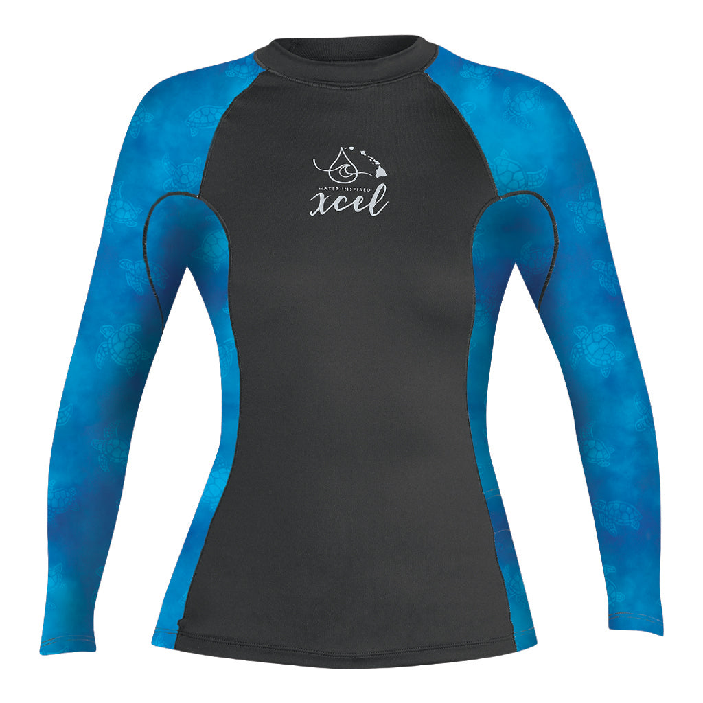 Girls Ocean Ramsey Water Inspired Premium Stretch Long Sleeve Performance Fit UV Top